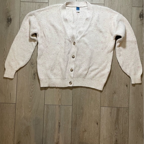 Old Navy Other - Old Navy Girls' Cream Confetti Knit Warm Stylish Cozy Layering Cardigan L  (10)